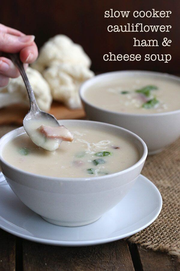 Nutritious Keto Crockpot Recipes: Low Carb Slow Cooker Ham & Cheese Cauliflower Soup