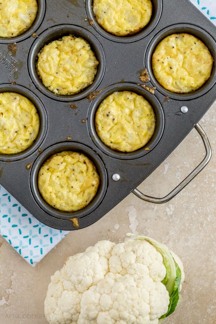 Low Carb Egg Muffins with Cauliflower & Parmesan